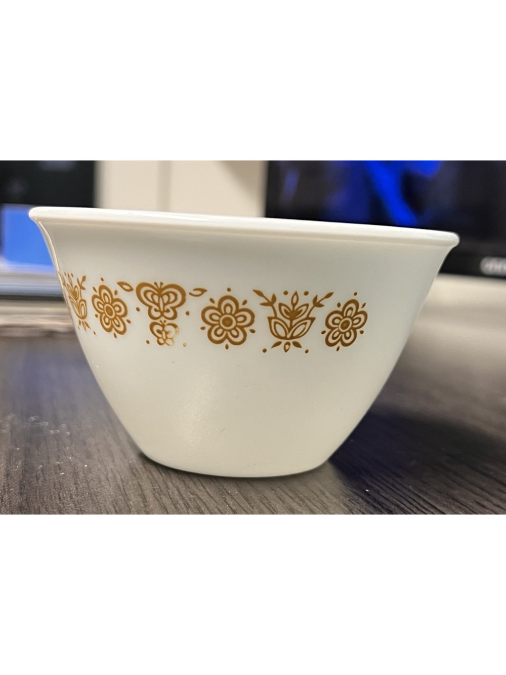 Vintage 1970s Corelle Butterfly Gold Pattern Lidless Sugar Bowl